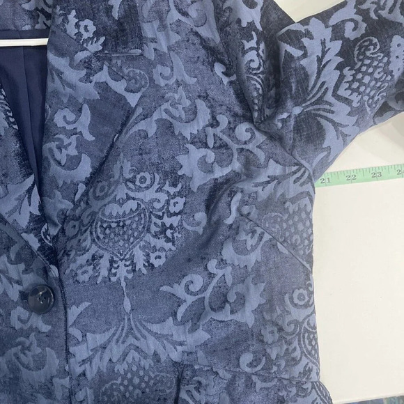 CHICO'S Chenille Jacquard Jacket Size 1 Petite/ Small Mid Length Trench Winter - Picture 4 of 7